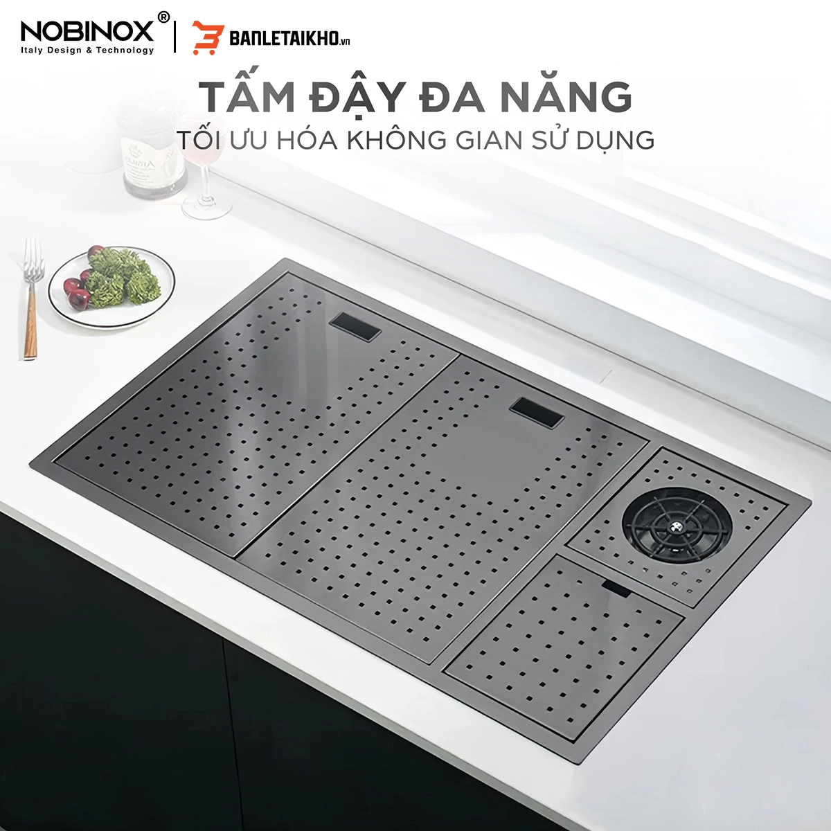 Chậu Rửa Bát 1 Hố LUMIA NJ511B – Tinh Tế và Hiện Đại, Hoàn Hảo Cho Mọi Không Gian Bếp