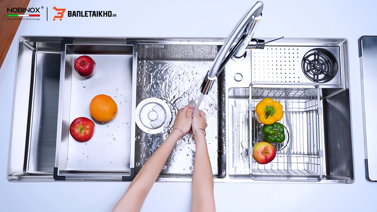 Chậu Rửa Bát 2 Hố RAZIA NJ577 - MADE IN ITALY