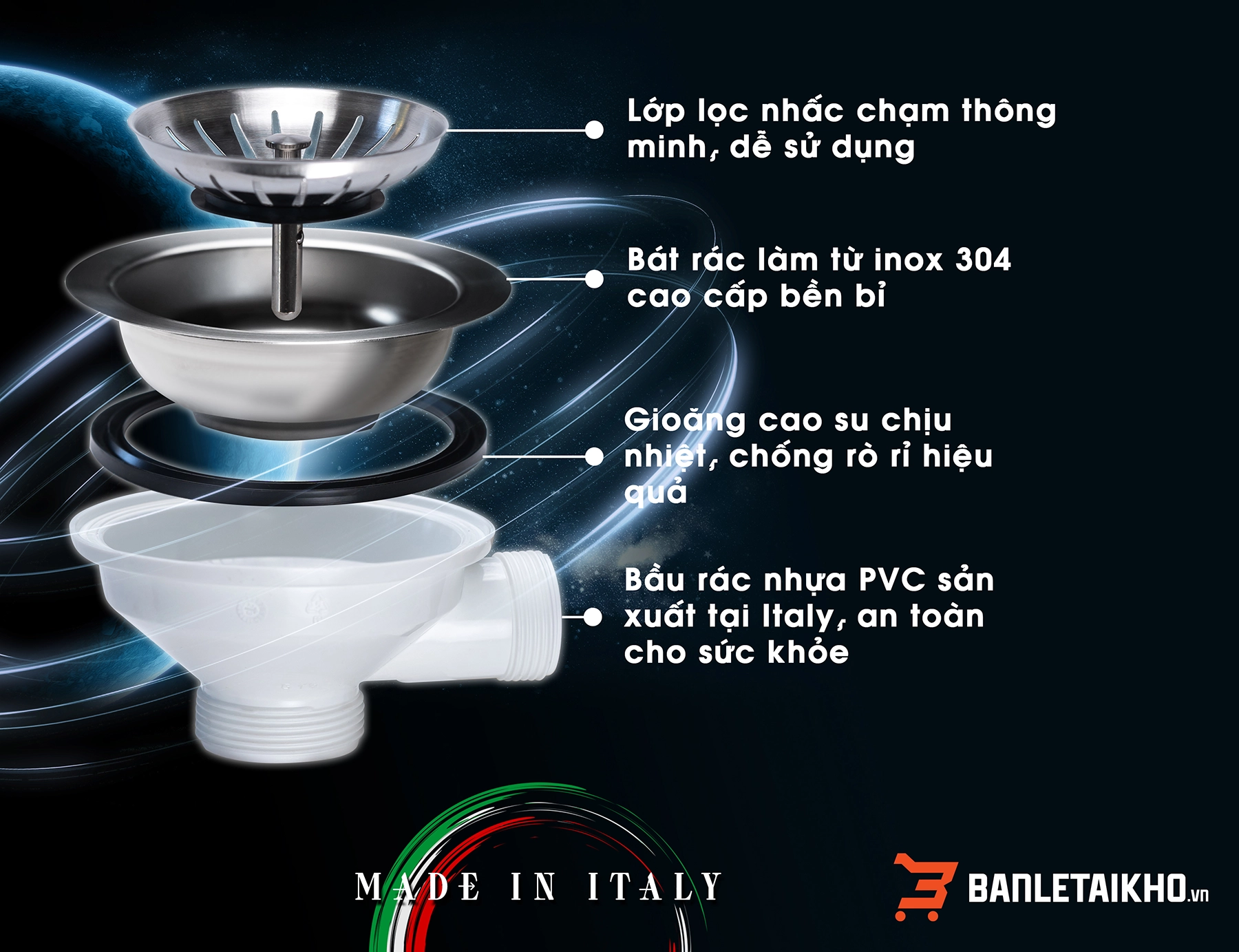 Hố Rác Kích Thước Lớn - Chậu Rửa Bát MITO NT860W