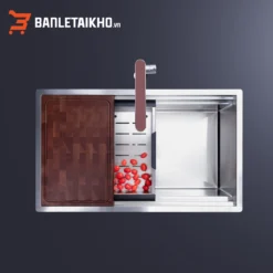 Chậu Rửa Bát 1 Hố ARTINOX TITANIUM NA875U – Bồn Rửa Bát Inox Cao Cấp