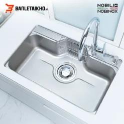 Chậu Rửa Bát 1 Hố NOBINOX LIKEN NL725D – Bồn Rửa Bát Inox Cao Cấp