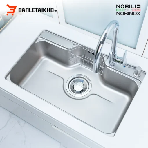 Chậu Rửa Bát 1 Hố NOBINOX LIKEN NL725D – Bồn Rửa Bát Inox Cao Cấp