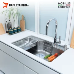 Chậu Rửa Bát 1 Hố NOBINOX LIKEN NL725D – Bồn Rửa Bát Inox Cao Cấp