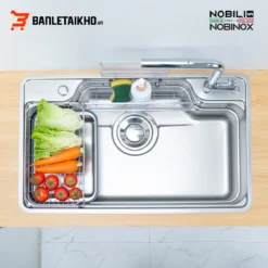 Chậu Rửa Bát 1 Hố NOBINOX LIKEN NL792D – Bồn Rửa Bát Inox Cao Cấp