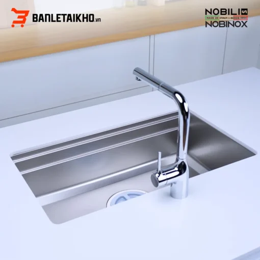 Chậu Rửa Bát 1 Hố NOBINOX LIRA NJ562D – Bồn Rửa Bát Inox Cao Cấp