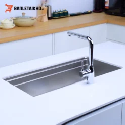 Chậu Rửa Bát 1 Hố NOBINOX LIRA NJ566D – Bồn Rửa Bát Inox Cao Cấp
