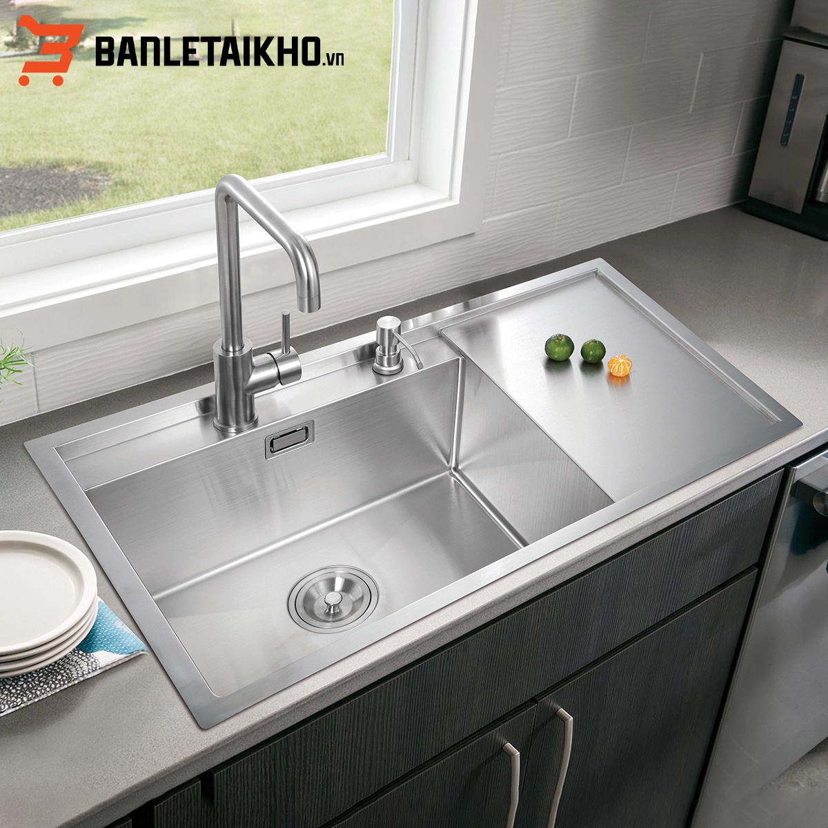 Chậu Rửa Bát 1 Hố NOBINOX LUMIA NJ558B – Bồn Rửa Bát Inox Cao Cấp Chậu Rửa Bát 1 Hố NOBINOX LUMIA NJ558B – Bồn Rửa Bát Inox Cao Cấp