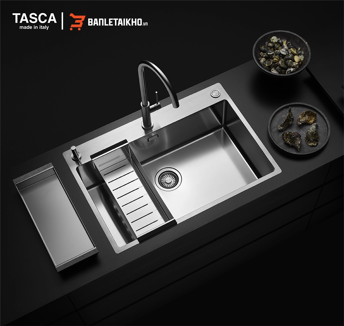 Chậu Rửa Bát 1 Hố TASCA PURA NT675T – Bồn Rửa Bát Inox Cao Cấp Chậu Rửa Bát 1 Hố TASCA PURA NT675T – Bồn Rửa Bát Inox Cao Cấp