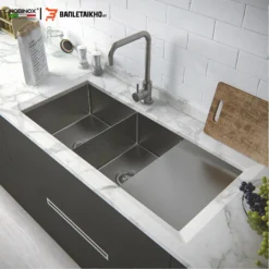 Chậu Rửa Bát 2 Hố NOBINOX LIKEN NL748 – Bồn Rửa Bát Inox Cao Cấp
