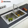 Chậu Rửa Bát 2 Hố NOBINOX LIKEN NL786 – Bồn Rửa Bát Inox Cao Cấp