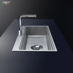 Chậu rửa bát 1 hố NOBINOX LIRA NJ560D – bồn rửa chén inox 304 với thiết kế tinh tế cho gian bếp hiện đại