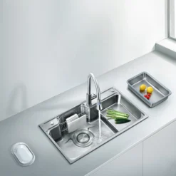 Chậu rửa bát 1 hố Nobinox Higon NH905 phù hợp với mọi phong cách bếp hiện đại.