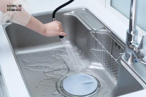 Bồn rửa chén Nobinox Liken NL725D thiết kế phù hợp với mọi gia đình.