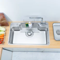 Chậu rửa bát Nobinox Liken NL792D với thiết kế sang trọng, tinh tế.