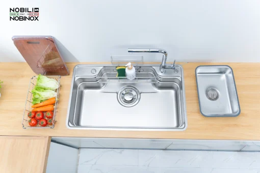 Chậu rửa bát Nobinox Liken NL792D với thiết kế sang trọng, tinh tế.