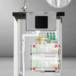 CHẬU RỬA BÁT 1 HỐ ARTINOX MOSE NA808 công năng xiphong và bát rác