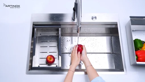 CHẬU RỬA BÁT 1 HỐ ARTINOX MOSE NA808 kiểu dáng tinh tế, chậu rửa bát inox dễ vệ sinh