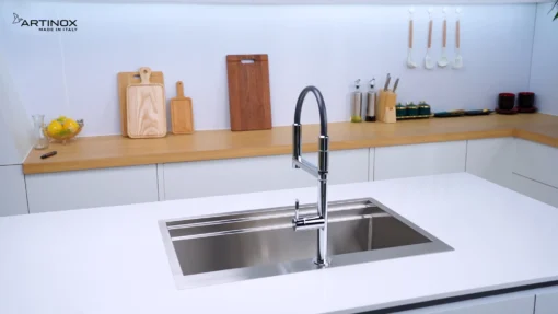 CHẬU RỬA BÁT 1 HỐ ARTINOX TITANIUM NA805T chậu rửa chén inox chống gỉ, bồn rửa bát tiện nghi