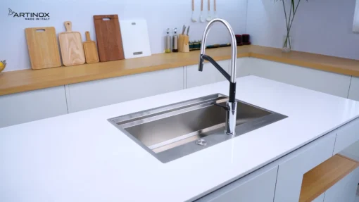 CHẬU RỬA BÁT 1 HỐ ARTINOX MOSE NA808 với thiết kế bồn rửa chén inox hiện đại, chậu rửa chén tiện dụng cho mọi gian bếp