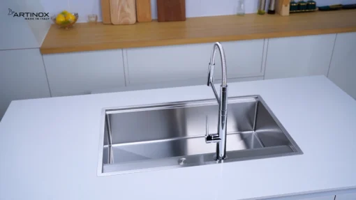 CHẬU RỬA BÁT 1 HỐ ARTINOX NEWGO NA830 với thiết kế bồn rửa chén inox hiện đại, chậu rửa chén tiện dụng cho mọi gian bếp