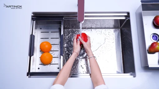 CHẬU RỬA BÁT 1 HỐ ARTINOX TITANIUM NA875U kiểu dáng tinh tế, chậu rửa bát inox dễ vệ sinh