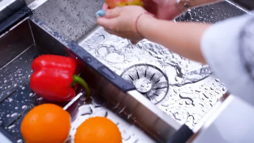 CHẬU RỬA BÁT 1 HỐ ARTINOX TITANIUM NA875U kiểu dáng tinh tế, chậu rửa bát inox dễ vệ sinh