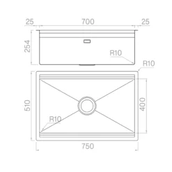 CHẬU RỬA BÁT 1 HỐ ARTINOX TITANIUM NA875U được làm từ inox titanium cao cấp, bền bỉ theo thời gian, kích thước phù hợp mọi không gian bếp.