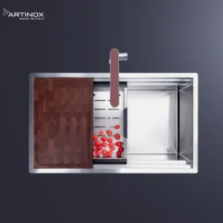 CHẬU RỬA BÁT 1 HỐ ARTINOX TITANIUM NA875U chất liệu inox titanium cao cấp, bồn rửa bát sang trọng và bền đẹp