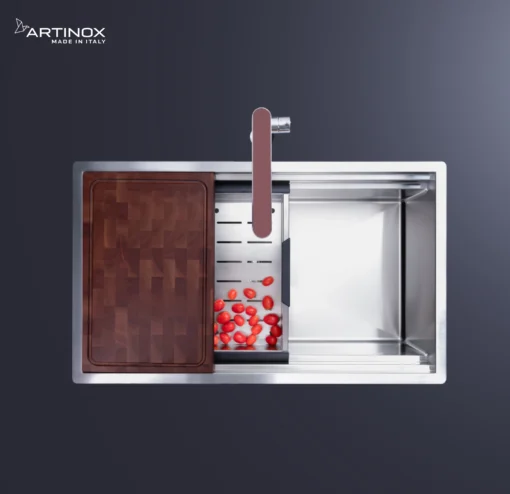 CHẬU RỬA BÁT 1 HỐ ARTINOX TITANIUM NA875U chất liệu inox titanium cao cấp, bồn rửa bát sang trọng và bền đẹp