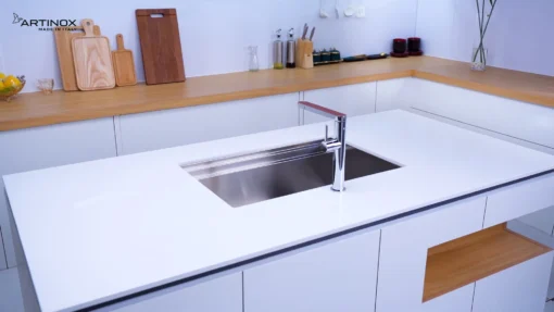CHẬU RỬA BÁT 1 HỐ ARTINOX TITANIUM NA875U chất liệu inox titanium cao cấp, bồn rửa bát sang trọng và bền đẹp