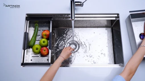 CHẬU RỬA BÁT 1 HỐ ARTINOX TITANIUM NA885U kiểu dáng tinh tế, chậu rửa bát inox dễ vệ sinh