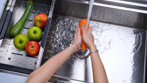 CHẬU RỬA BÁT 1 HỐ ARTINOX TITANIUM NA885U kiểu dáng tinh tế, chậu rửa bát inox dễ vệ sinh