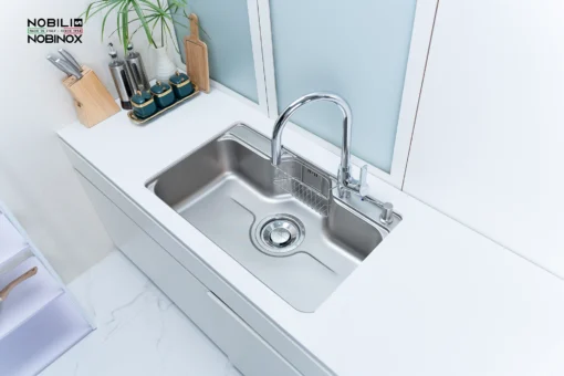 Bồn rửa chén 1 hố Nobinox Liken NL725D dễ dàng sử dụng cho gia đình.