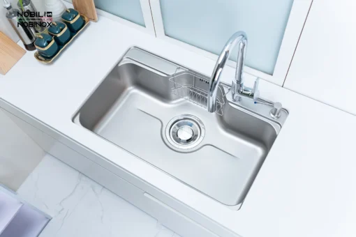 Chậu rửa bát Nobinox Liken NL725D bền bỉ với thời gian, thiết kế nhỏ gọn.