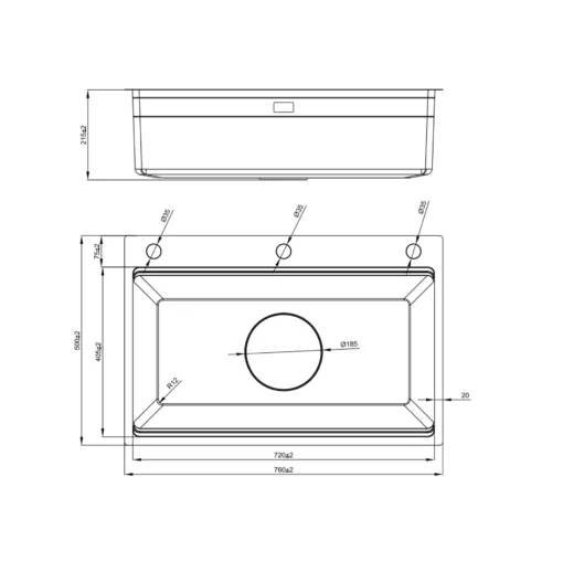 alt: Chậu rửa bát 1 hố NOBINOX LIRA NJ560D – bồn rửa chén inox 304 với thiết kế tinh tế cho gian bếp hiện đại