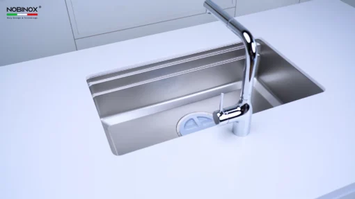 Chậu rửa bát 1 hố Nobinox Lira NJ562D inox sáng bóng, dễ vệ sinh – Bồn rửa chén chất lượng cao.