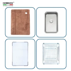 Chậu rửa bát Nobinox Lira NJ562D 1 hố tiết kiệm không gian bếp – Bồn rửa chén tiện dụng, dễ dàng lắp đặt.