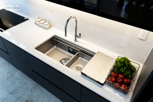 Chậu rửa bát 1 hố Nobinox Lira NJ562D chống oxi hóa, bền đẹp theo thời gian – Bồn rửa chén phù hợp mọi không gian.