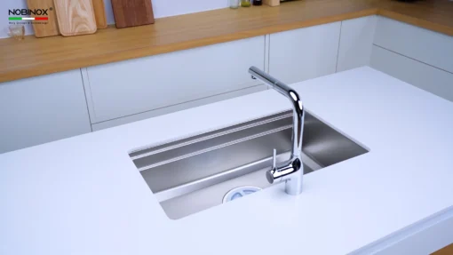 Chậu rửa bát Nobinox Lira NJ562D thiết kế tinh tế, dễ dàng vệ sinh – Bồn rửa chén nhỏ gọn, hiệu quả.
