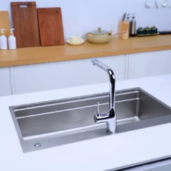 Chậu rửa bát 1 hố NOBINOX LIRA NJ564D – bồn rửa chén inox 304 thiết kế cứng cáp và bền đẹp theo thời gian