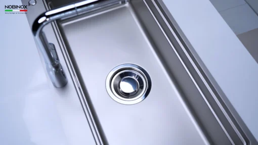 Chậu rửa bát 1 hố NOBINOX LIRA NJ564D – bồn rửa chén inox 304 thiết kế cứng cáp và bền đẹp theo thời gian