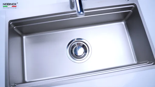 Chậu rửa bát 1 hố NOBINOX LIRA NJ564D – bồn rửa chén inox 304 thiết kế cứng cáp và bền đẹp theo thời gian