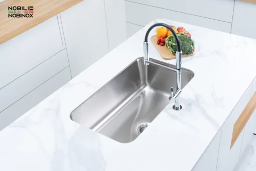 Chậu rửa bát 1 hố NOBINOX PURA NT622U – bồn rửa chén inox 304 phù hợp mọi không gian bếp