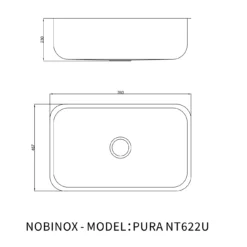 Chậu rửa bát 1 hố NOBINOX PURA NT622U – bồn rửa chén inox 304 phù hợp mọi không gian bếp