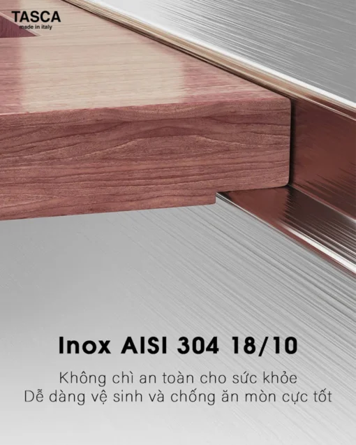 CHẬU RỬA BÁT 1 HỐ TASCA PURA NT675T kiểu dáng tinh tế, chậu rửa bát inox dễ vệ sinh