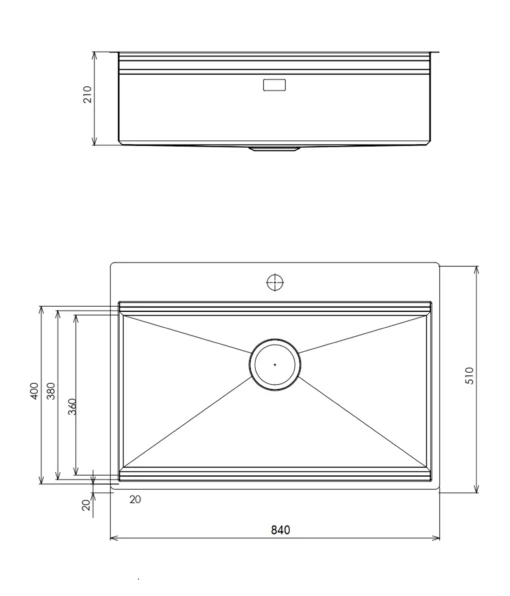 CHẬU RỬA BÁT 1 HỐ TASCA STEP NT685T có kích thước vừa vặn, chất liệu inox bền bỉ, phù hợp cho mọi gia đình.