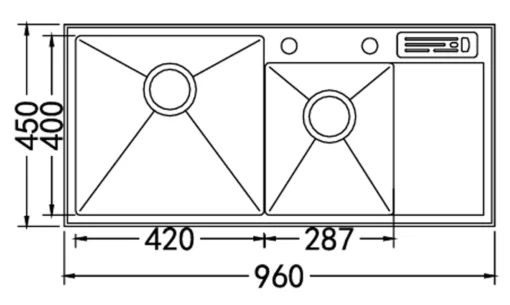 Chậu rửa bát Nobinox Liken NL746 2 hố với bề mặt mịn màng, dễ làm sạch – Bồn rửa chén tiết kiệm thời gian làm sạch.