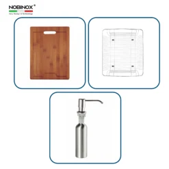 CHẬU RỬA BÁT 2 HỐ NOBINOX LIKEN NL785 quà tặng khi mua sản phẩm