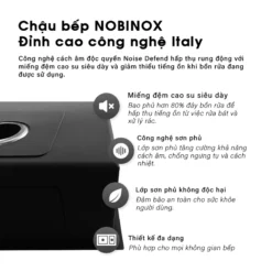CHẬU RỬA BÁT 2 HỐ NOBINOX LIKEN NL786 với thiết kế bồn rửa chén inox hiện đại, chậu rửa chén tiện dụng cho mọi gian bếp