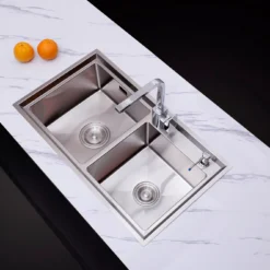 CHẬU RỬA BÁT 2 HỐ NOBINOX LIKEN NL786 kiểu dáng tinh tế, chậu rửa bát inox dễ vệ sinh